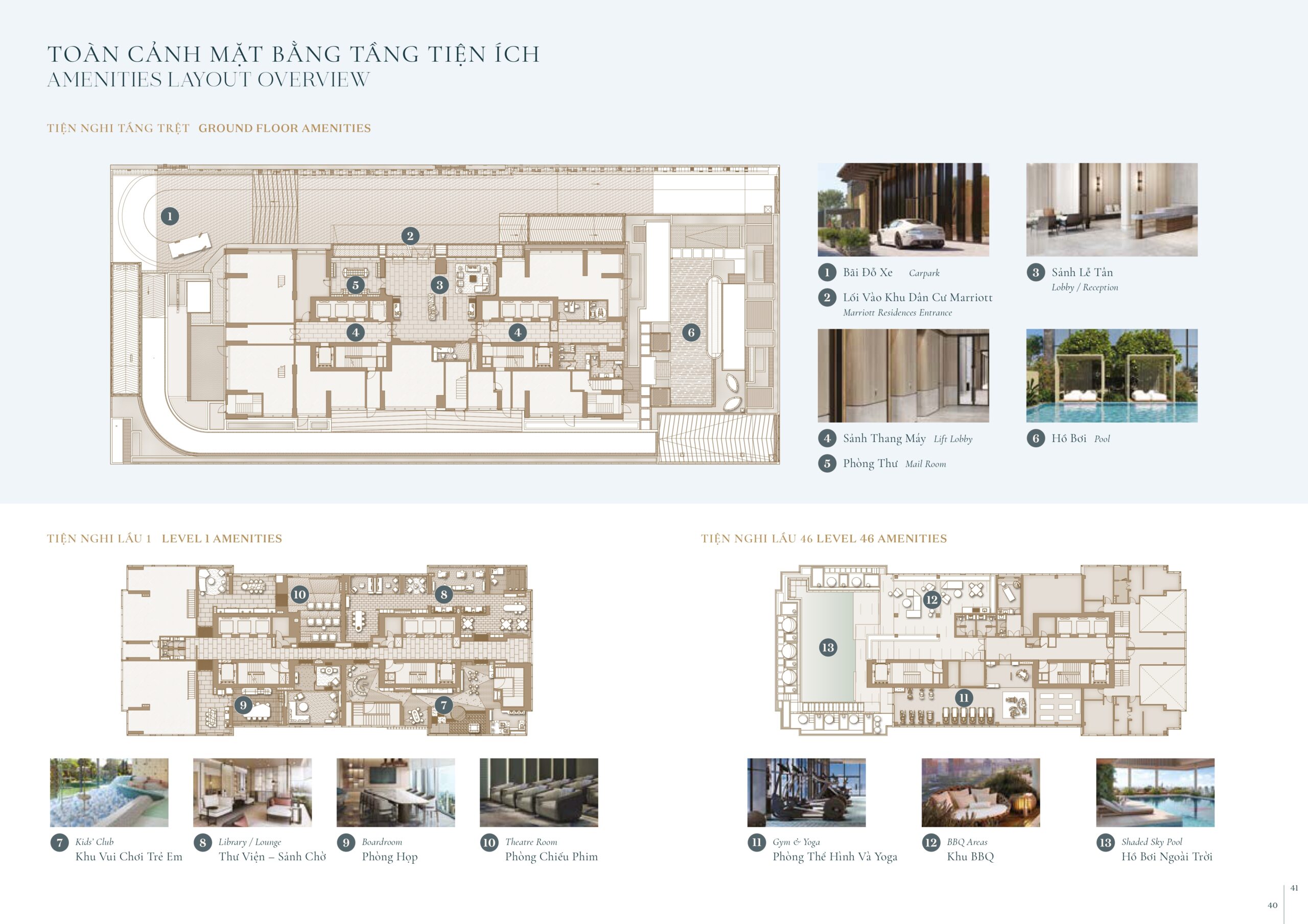 Layout mặt bằng tiện ích Grand Marina